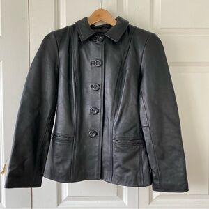 Jaclyn Smith Elegant Black Leather Jacket